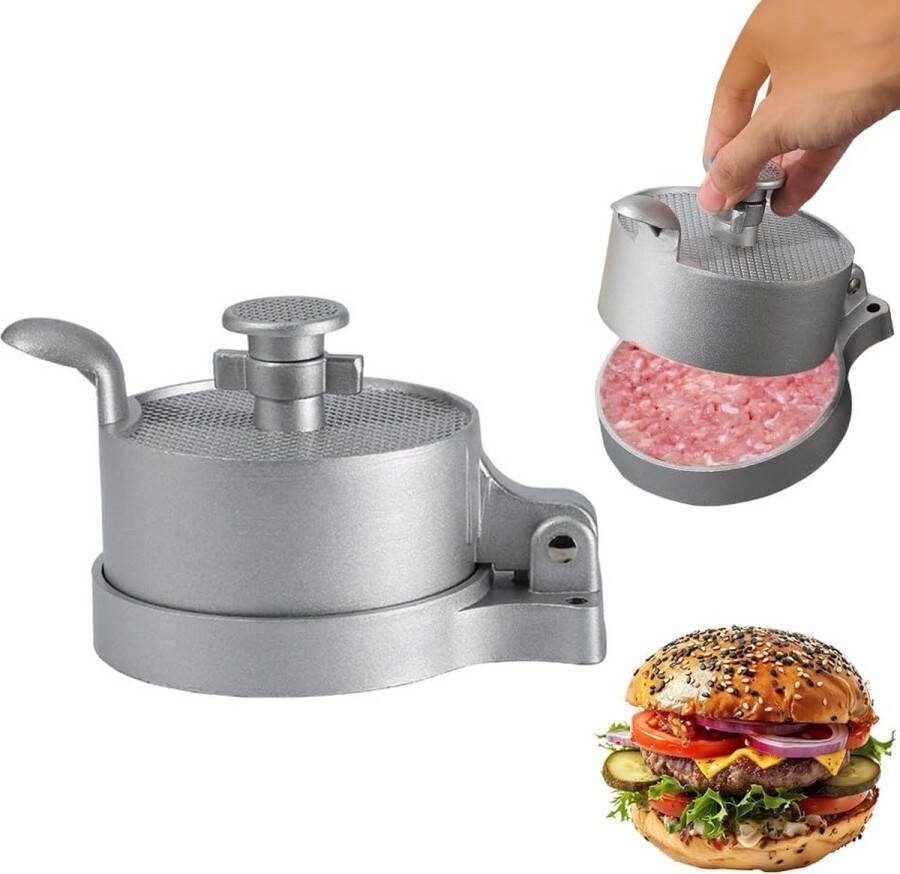 Burgerpers gegoten aluminium burgerpasteitjespers met antiaanbaklaag verstelbare hamburgerpers antiaanbakpasteitjespers voor hamburgerliefhebbers feesten diner BBQ