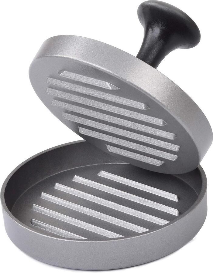 Burgerpers met 50 vellen bakpapier hamburgerpers set van gegoten aluminium voor lekkere hamburgers patties BBQ burgerpers met antiaanbaklaag