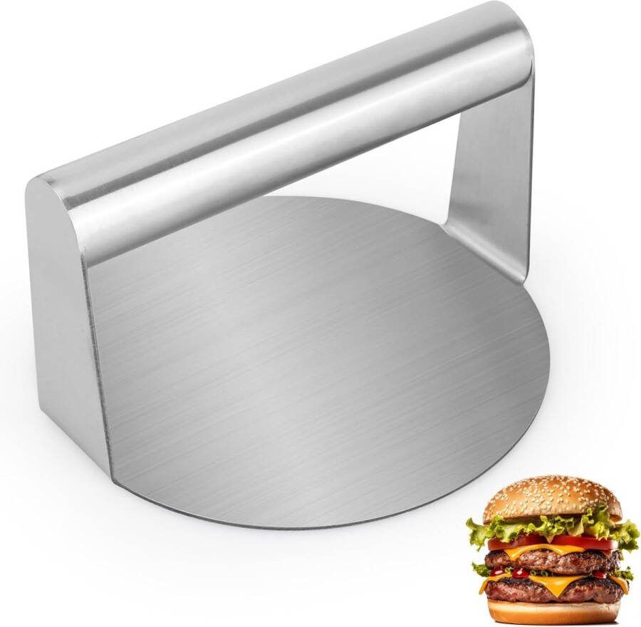Burgerpers RVS 5-inch ronde Burger Smasher Hamburgerpers Vaatwasmachinebestendig Burgerpers Professionele pers Perfecte vleeshamers en malsmakers
