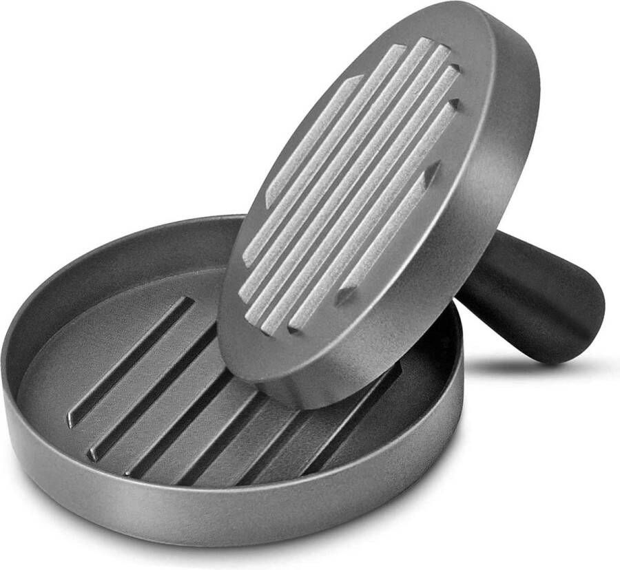 Burgerpers van gegoten aluminium hamburgermaker met 2 vellen bakpapier hamburgerpers set voor heerlijke hamburgers pastetjes BBQ Burger Press Quarter Pounder met antiaanbaklaag