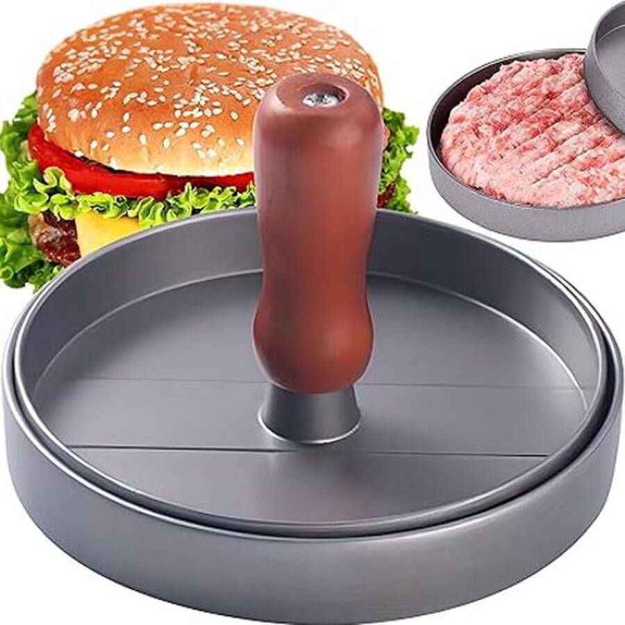 Burgerpers van gegoten aluminium voor heerlijke hamburgers met antiaanbaklaag hamburgerpers burgerpers voor gelijkmatige BBQ cheeseburgers groenteburgers veganistische burgerpers