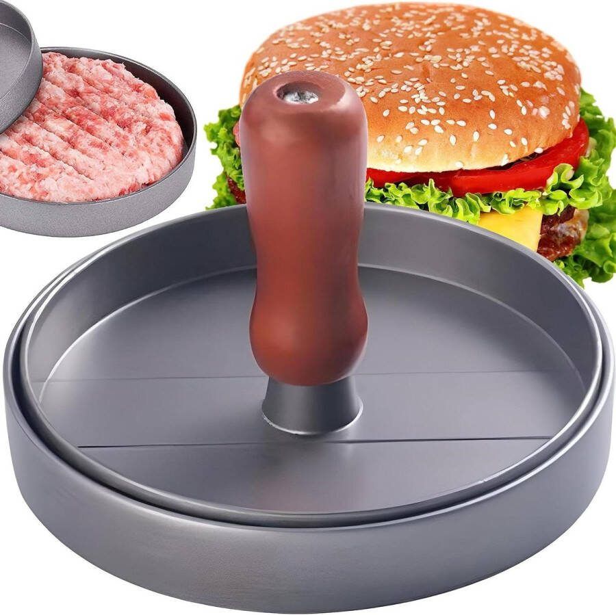 Burgerpers van Gegoten Aluminium voor Heerlijke Hamburgers met Antiaanbaklaag Hamburgerpers voor Gelijkmatige BBQ Cheeseburgers Groenteburgers en Veganistische Burgerpers in HTML RETOO smash burger