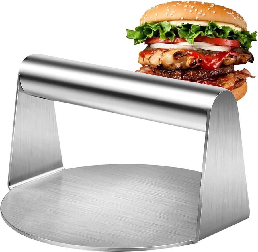 Burgerpers van roestvrij staal hoogwaardige vleespers 14 cm professionele grillaccessoires hamburgers koken steaks spek sandwiches smash burger