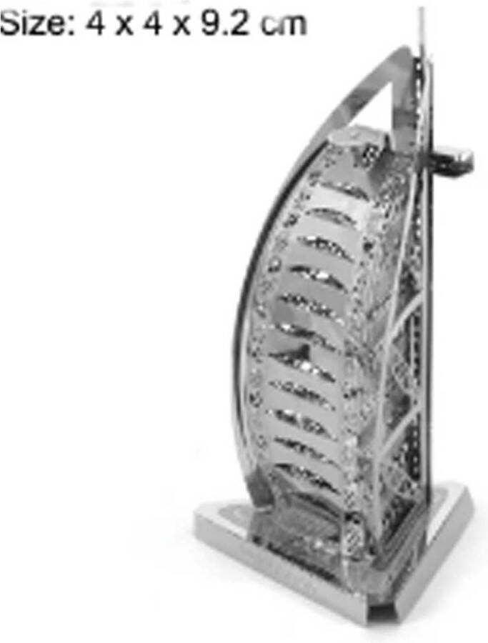 Burj al Arab 3D Metalen Miniatuur Bouwpakket Schaalmodel Puzzel Dubai Hotel