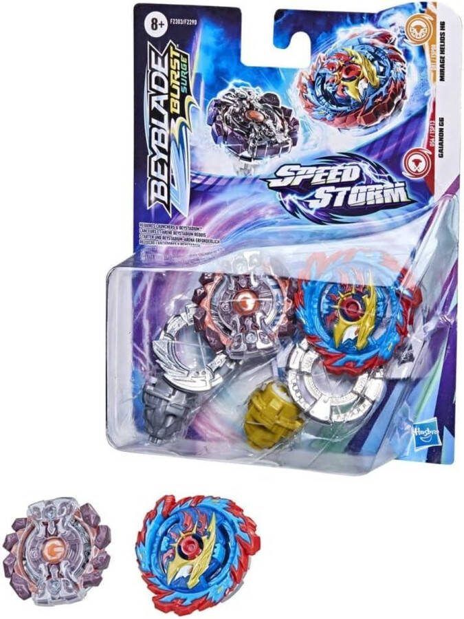 Burst Surge Speedstorm Mirage Helios H6 en Gaianon G6 tol dubbelpak voor kinderen vanaf 8 jaar 2 battle tol speelgoed