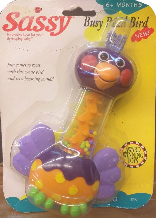 Busy Bead Bird Rammelaar- Sassy Award wining Toy vanaf 6 maanden