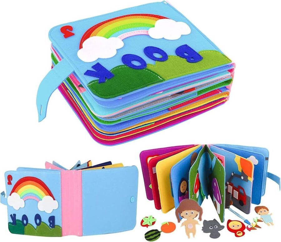 Busy Board 3D vilten Activity Board sensorisch speelgoed voor kinderen babyboeken van zachte stof vroeg leren levenscompetenties educatief speelgoed