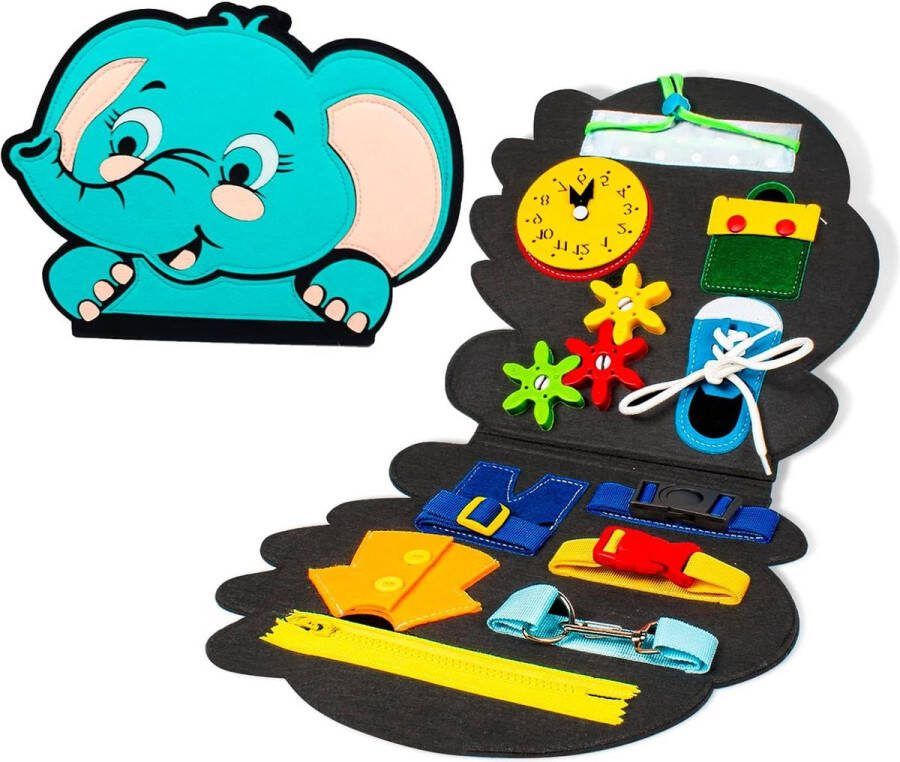 Busy Board Educatief Speelgoed Olifant Peuters 2-4 Jaar Levensvaardigheden Leren