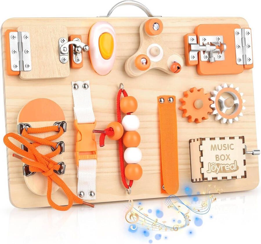 Busy board Houten Bezig Bord voor Peuters Activiteitenbord Speelgoed voor Autisme Montessori Speelgoed 1 2 3 Jaar Oud Zintuiglijk Peuter Reisspeelgoed voor Vliegtuig
