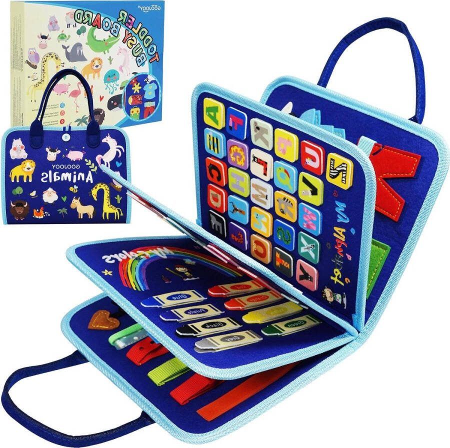 Busy Board Sensorisch Activiteitenbord Montessori Peuters 1-4 jaar Jongens Meisjes 7-in-1 Peuterspeelgoed