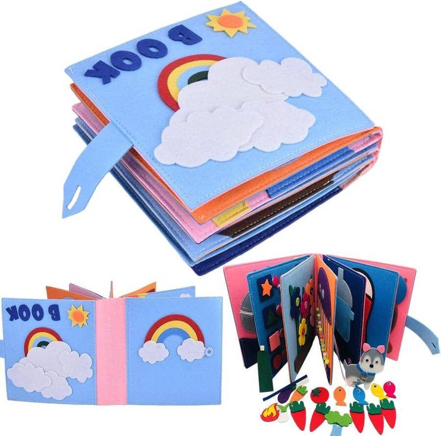 Busy Board Sensorisch Speelgoed voor Kinderen Activiteit Boek 3D Vilten Zachte Stof Babyboeken Vroeg Leren Levenscompetenties Educatief Speelgoed