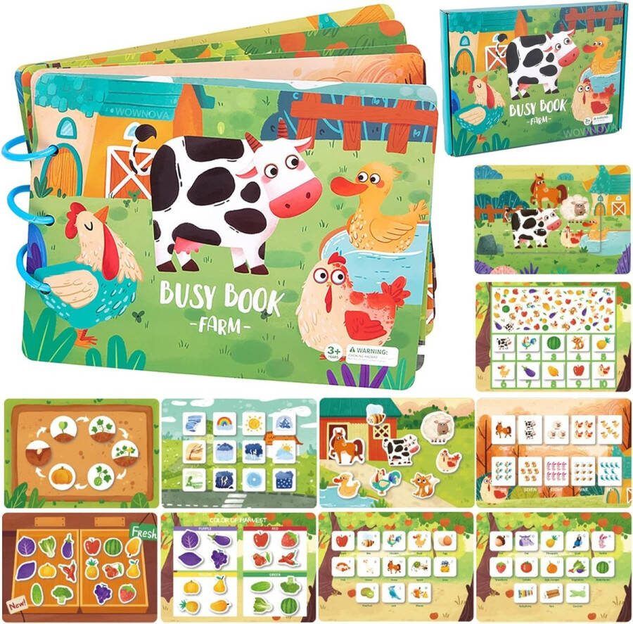 Busy Books voor peuters Montessori speelgoed Quiet Book stickerboek voor kinderen van 1 2 3 jaar kinderstickers boeken sensorisch speelgoed educatief speelgoed rustig boek voor jongens en meisjes