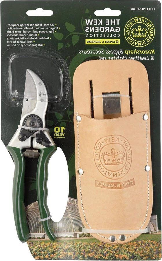 Bypass Snoeischaar Lederen Holster Set met Kew Tuinieren Gereedschap