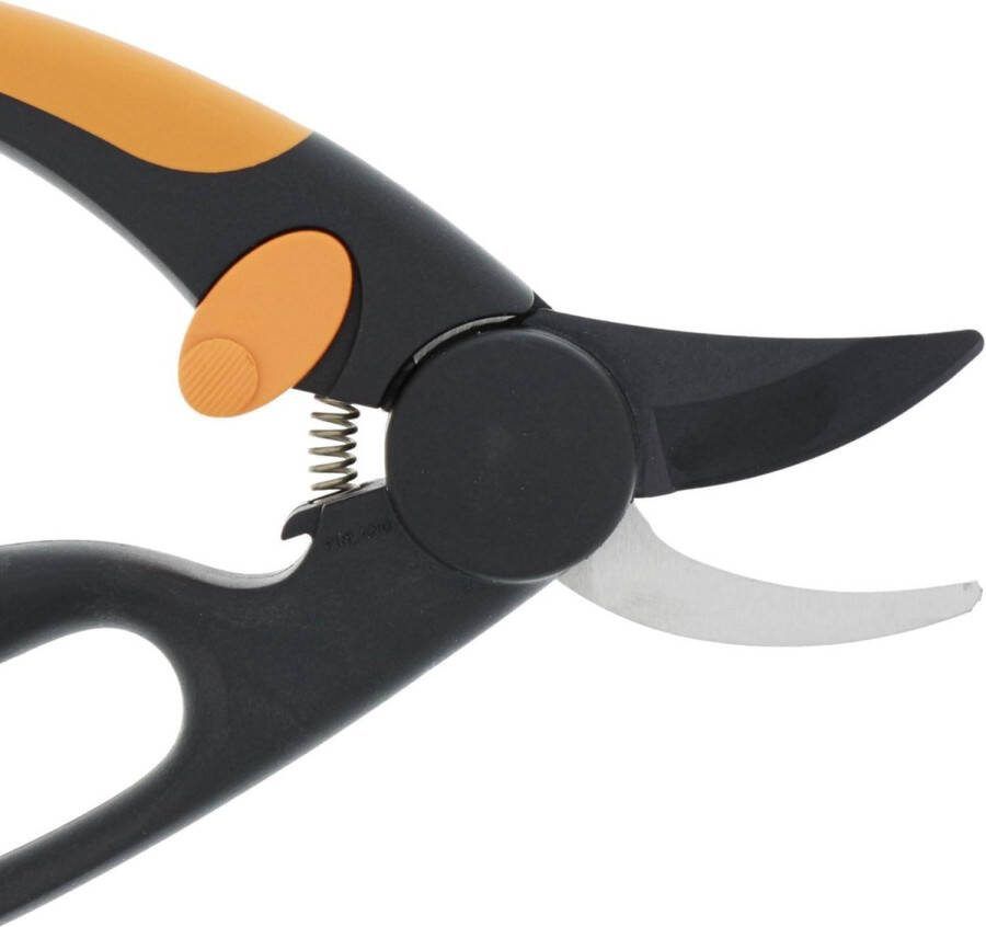 Bypass snoeischaar voor jonge takken en twijgen antikleeflaag hoogwaardige stalen messen lengte 20 cm zwart oranje Elegance P44 1001534
