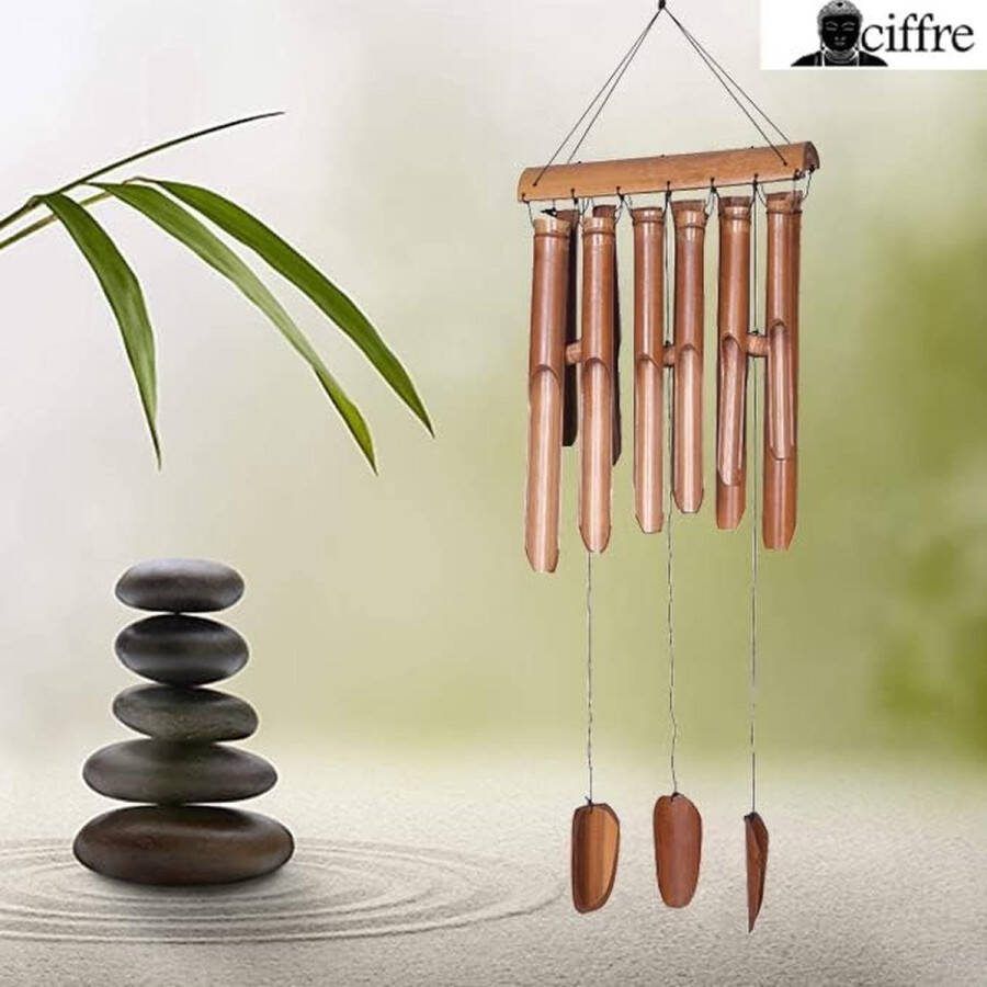 Ca. 80cm windgong rustgevend geluid Feng Shui bamboe windgong geluidgong