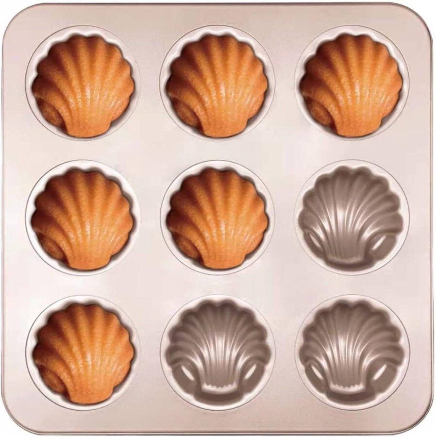 Cake Pan Shell Vormige Tin Madelines Bakplaat 9 Holte Non-Stick Mold voor Oven Bakken Chocolade Brood Muffin Brownie Koekje Snoep