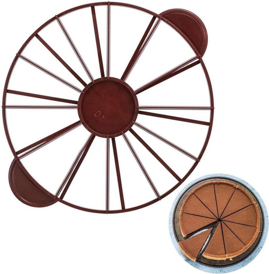 Cake Portion Marker Ronde Cake Divider Cutter 10 Slice Pie Cutter voor Thuis en Cake Shop(Koffie) Taartsnijder