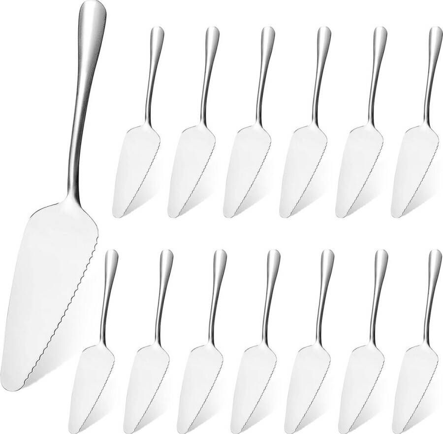 Cake Slice Set RVS 10-delige Cake Scoop RVS Gepolijst Taartmes met Gekartelde Randen voor Keuken Restaurants Feestjes Vaatwasmachinebestendig Cake Server RVS Set