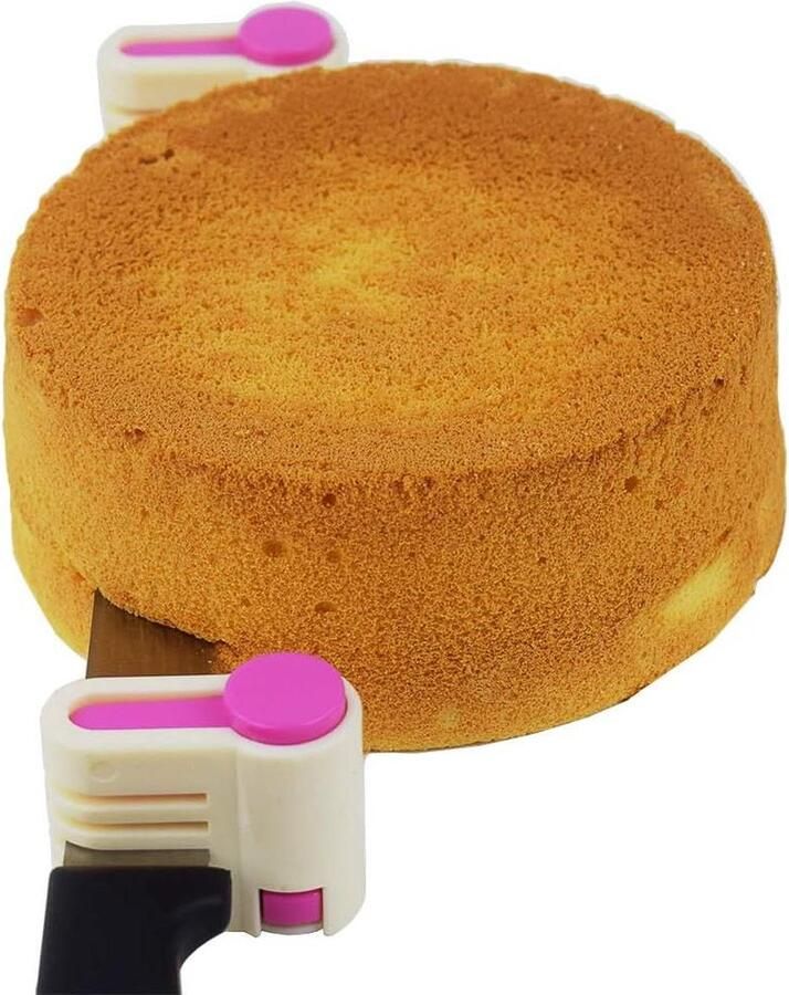 Cake Slicer Stratificatie Auxiliary Brood Plak Toast Cut 5 Lagen Leveler Slicer Keuken Fixator Tool Rose Red Set. Taartsnijder