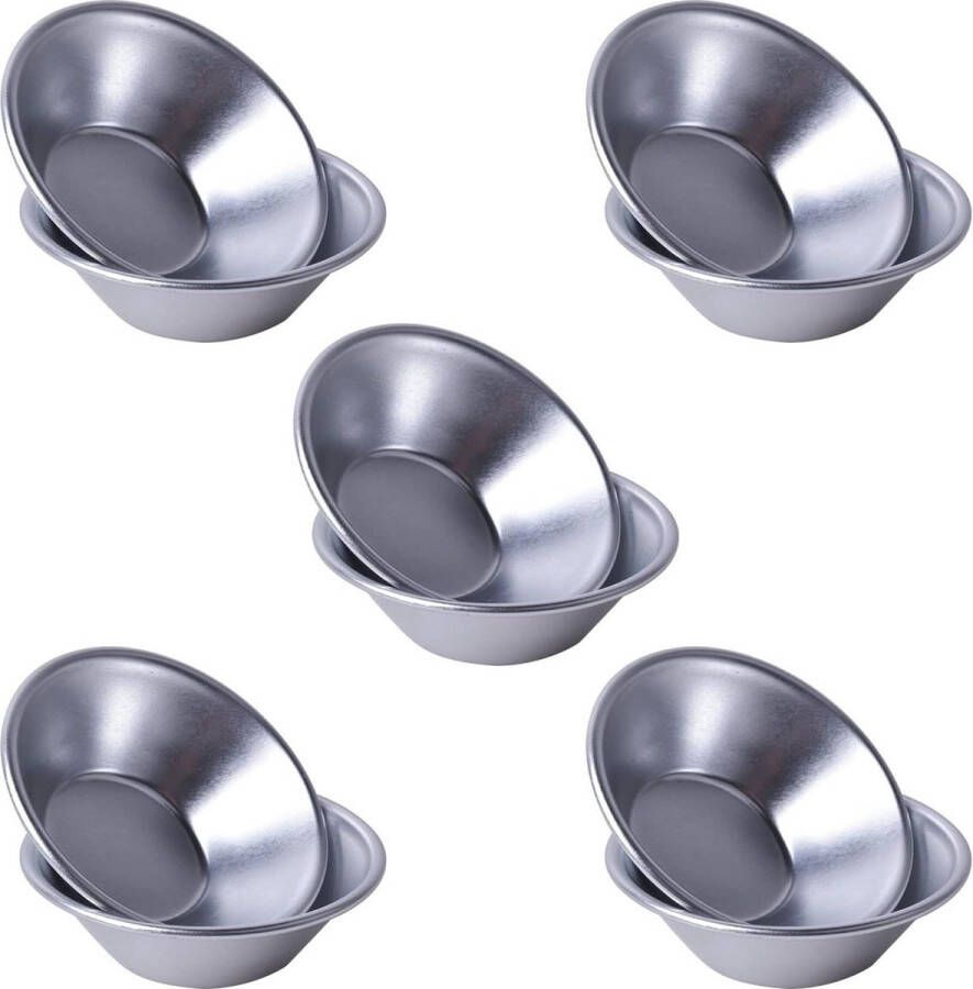 Cakevorm van aluminium mini muffinvormpjes 10 stuks eiercakevorm bakgereedschap anti-aanbak herbruikbare puddingvorm zilver tartelette vormen