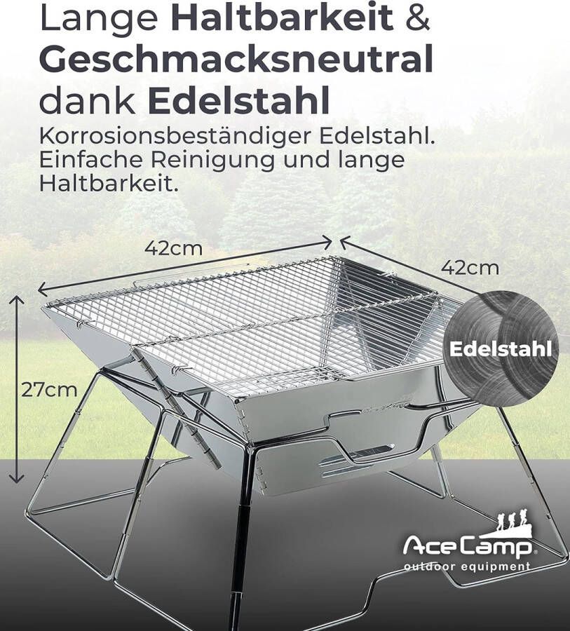 Campinggrill met draagtas houtskoolbarbecue opvouwbare outdoor grill roestvrij stalen grill kleine grill vouwgrill picknick grill opvouwbare grill houtskoolgrill
