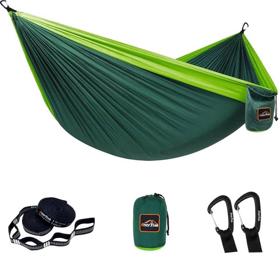Campinghangmat dubbele of enkele parachutehangmat met twee boombanden lichtgewicht draagbare hangmat voor kamperen wandelen backpacken
