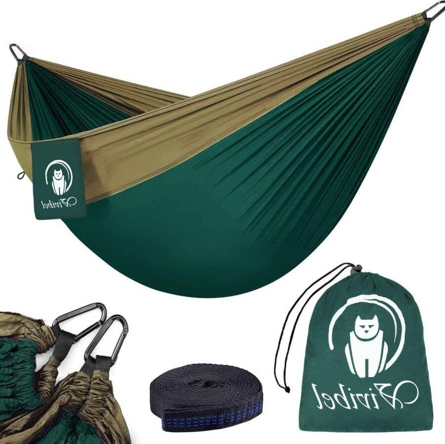 Campinghangmat voor 2 personen 300 kg draagvermogen ultralicht nylon reishangmat voor outdoor tuin en strand hangmat