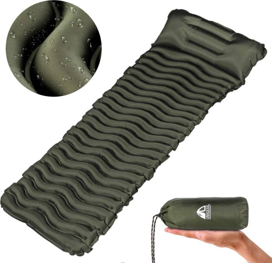 Campingslaapmat kleine verpakkingsgrootte opblaasbaar luchtmatras kamperen slaapmat voor buiten ultralicht vochtbestendig waterdicht en antislip herbruikbaar