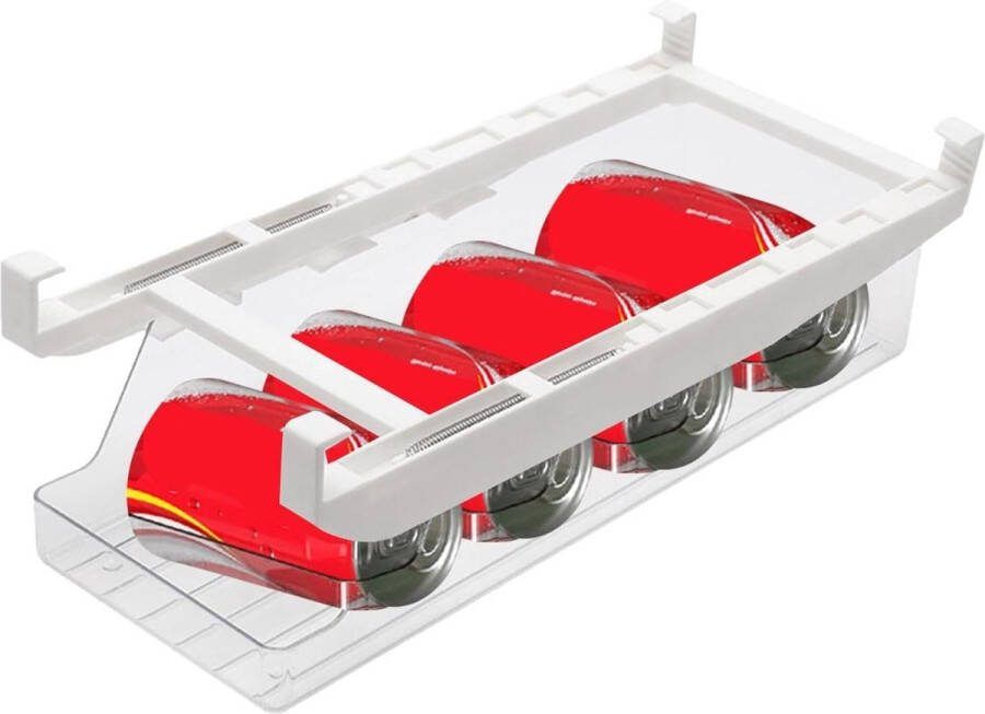 Can Dispenser Clear Rolling Organizer Detachable Stackable for Fridge Countertop