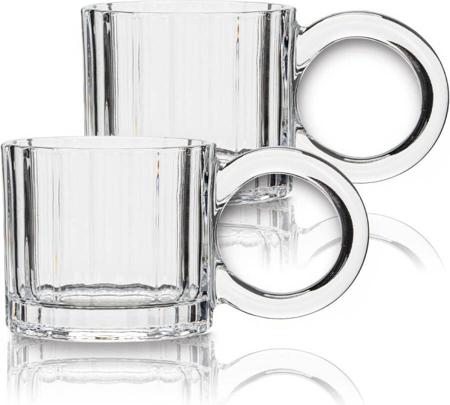 Cappuccinokopjes glazen latte macchiato glas borosilicaatglas koffiekopjes glas set van 2 250 ml koffieglazen theeglazen met handvat latte macchiato thee ijs melk