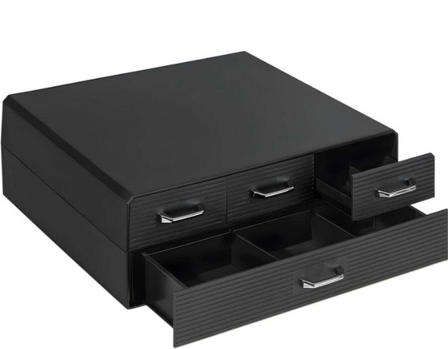 Capsulehouder Capsuledispenser Koffiepad Houder Koffiecapsulehouder 4 Lades Zwart