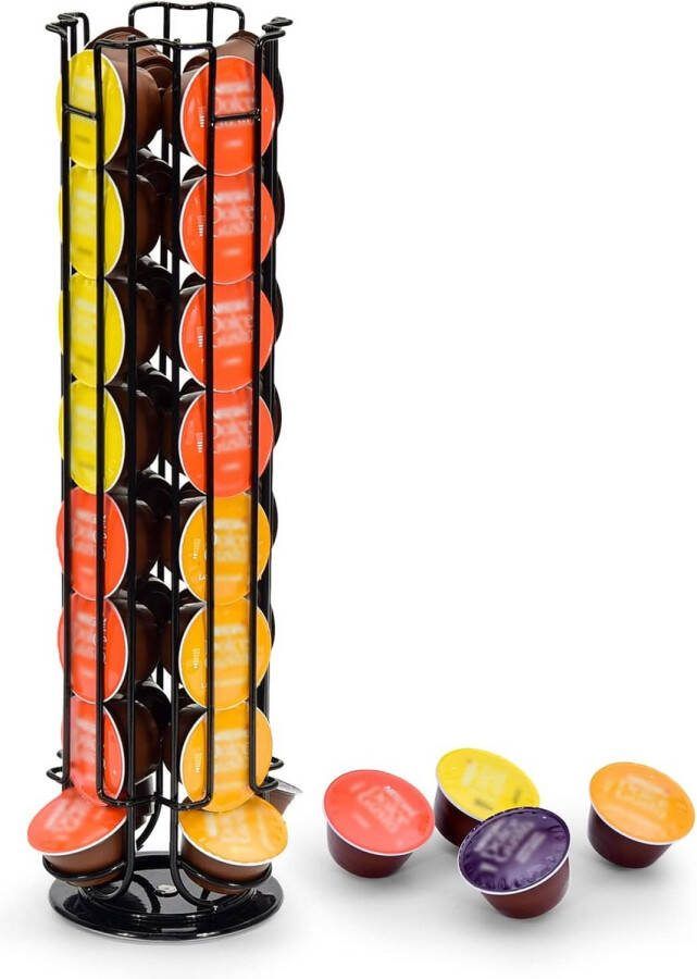 Capsulehouder capsuledispenser voor 32 Dolce Gusto capsules capsulehouder voor het bewaren van koffiecapsules antislip basis draaibaar zwart
