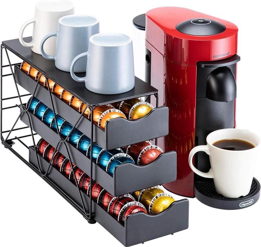 Capsulehouder Nespresso Vertuo Pod Lade 3 Tier 60 Pods capsulehouder nespresso