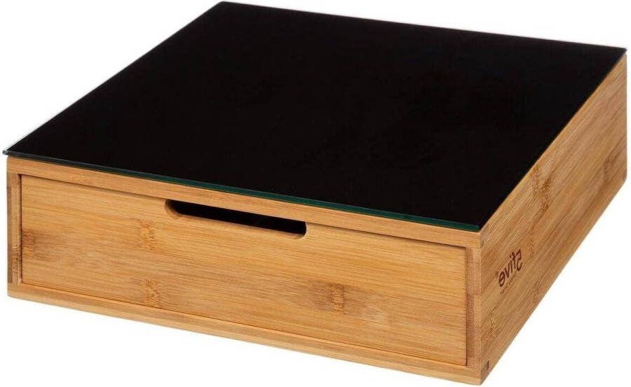 Capsulehouder van bamboe met 1 lade opbergsysteem voor koffiecups capsulehouder nespresso