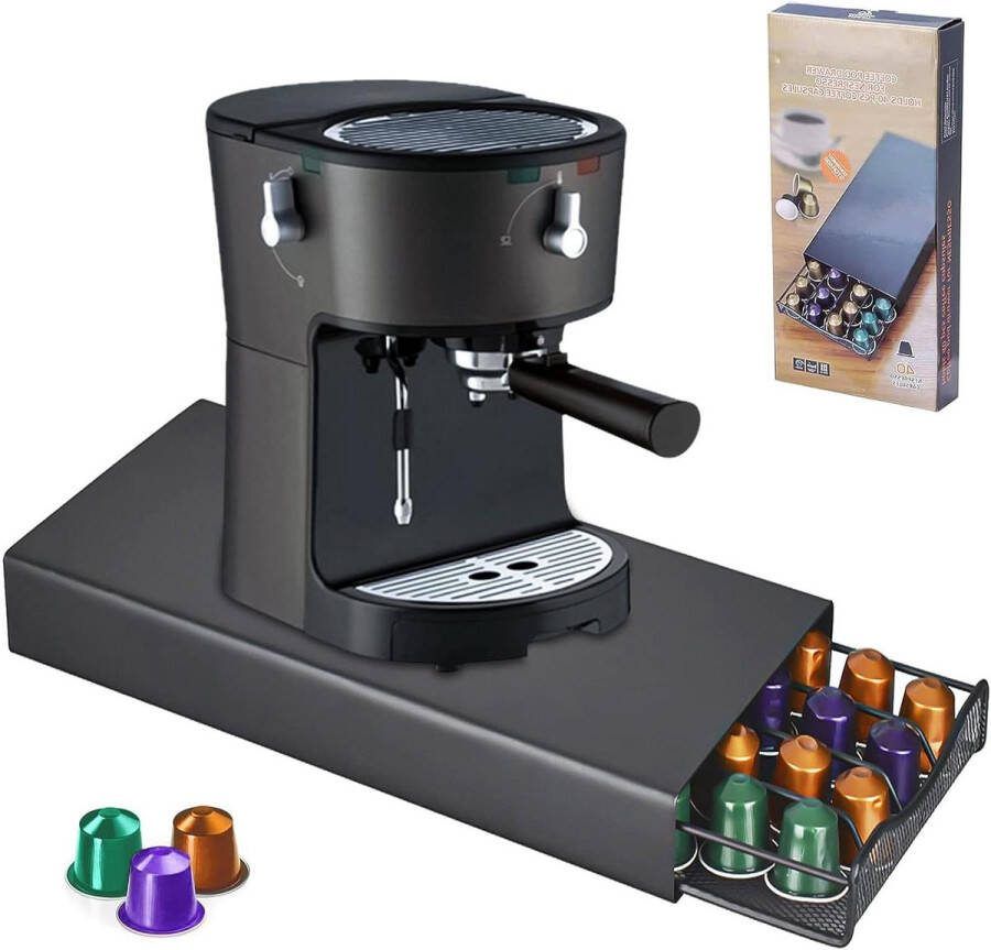 Capsulehouder voor 40 capsules Koffiecapsule opslag met mesh-vormige compartimenten Coffee Capsule Holder