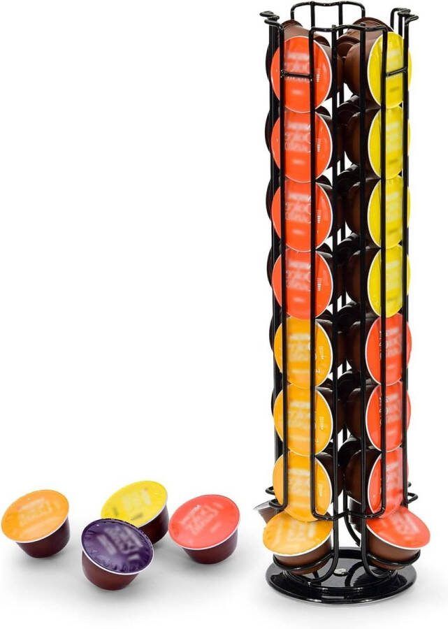 Capsulehouder voor Dolce Gusto capsules Draaibare houder voor 32 cups Koffiepad opslaghouder met antislip basis Zwart