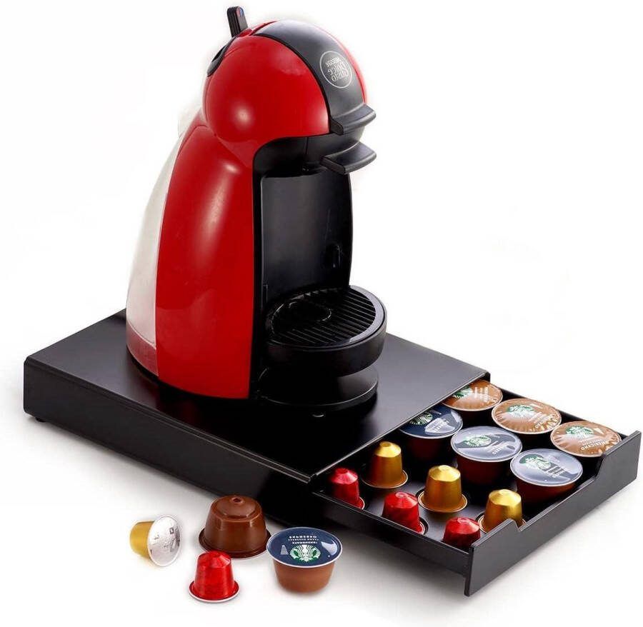 Capsulehouder voor Nespresso Dolce Gusto Tchibo Lavazza 20 capsules anti-slip netlade zwart capsuleopslag Coffee Capsule Holder