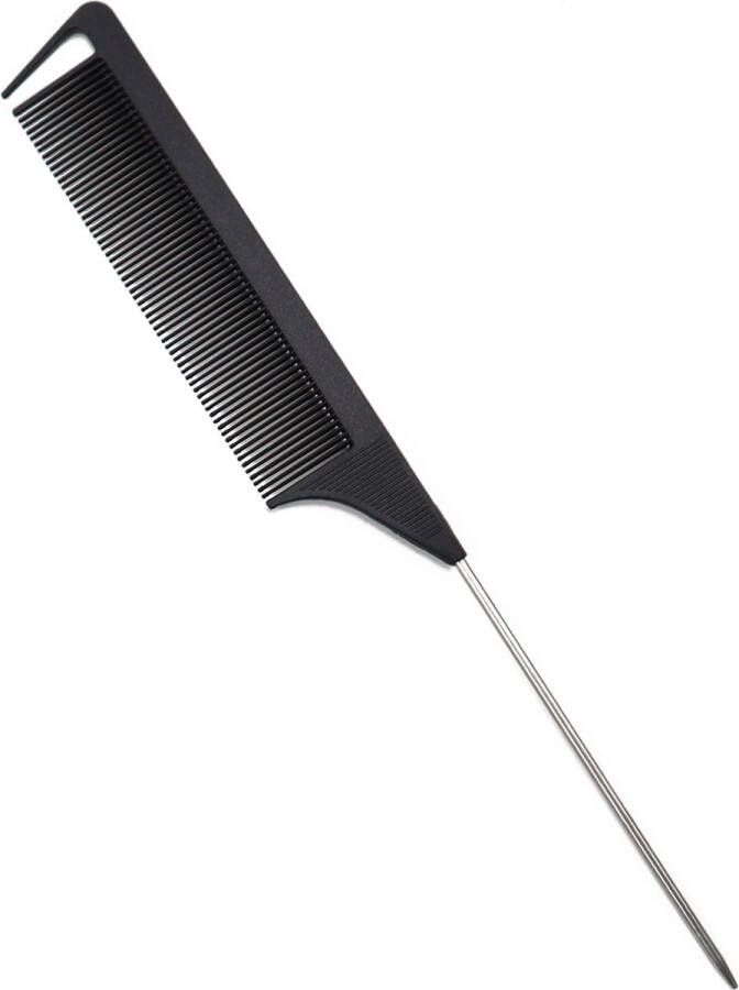 Carbon Antistatisch Haar kam met haak puntkam kapperskam styling tool CARBON ANTISTATIC COMB kam WITH TAIL 06926 anti-static