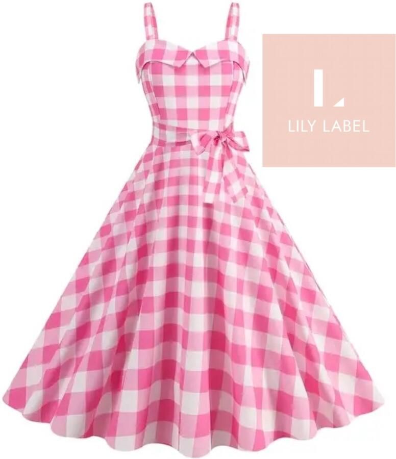 Carnaval Kostuum Dames Barbie Kostuum Barbie outfit Barbie Jurk Maat Medium- Cosplay Themafeest Rockabilly Retro Vintage Merk: Lily Label