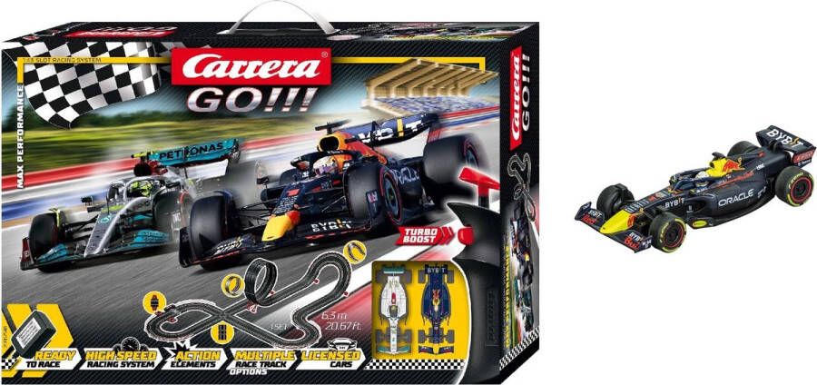 Carrera Go!!! Max Verstappen Racebaan 6 3 Meter en extra Pull Back Raceauto 1:43 -Voordeelpakket