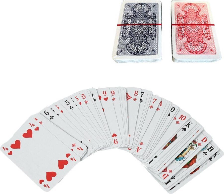 Casino Profi Playing Cards 2 x 55 Speelkaarten Rood & Blauw 9 2 x 5 9 cm