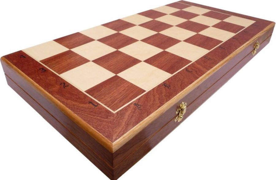 Chess.shop Castle XL Schaakset Schaakbord met Decoratieve Schaakstukken 60x60 schaakbord met 12cm koning Extra Groot Schaakspel