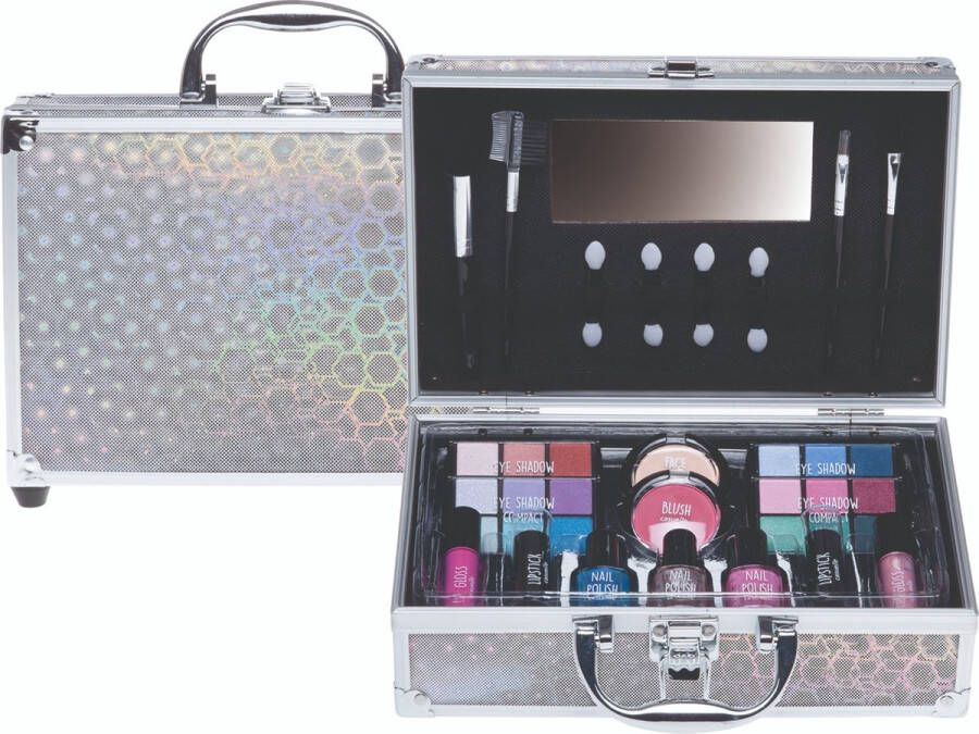 Casuelle Make-Up Koffer Zilver Holografisch