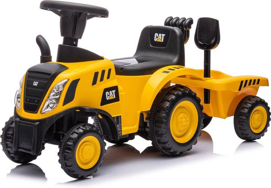 CAT Tractor Loopwagen Loopauto met Aanhanger Vanaf 1 tot 3 jaar Koplamp Geel