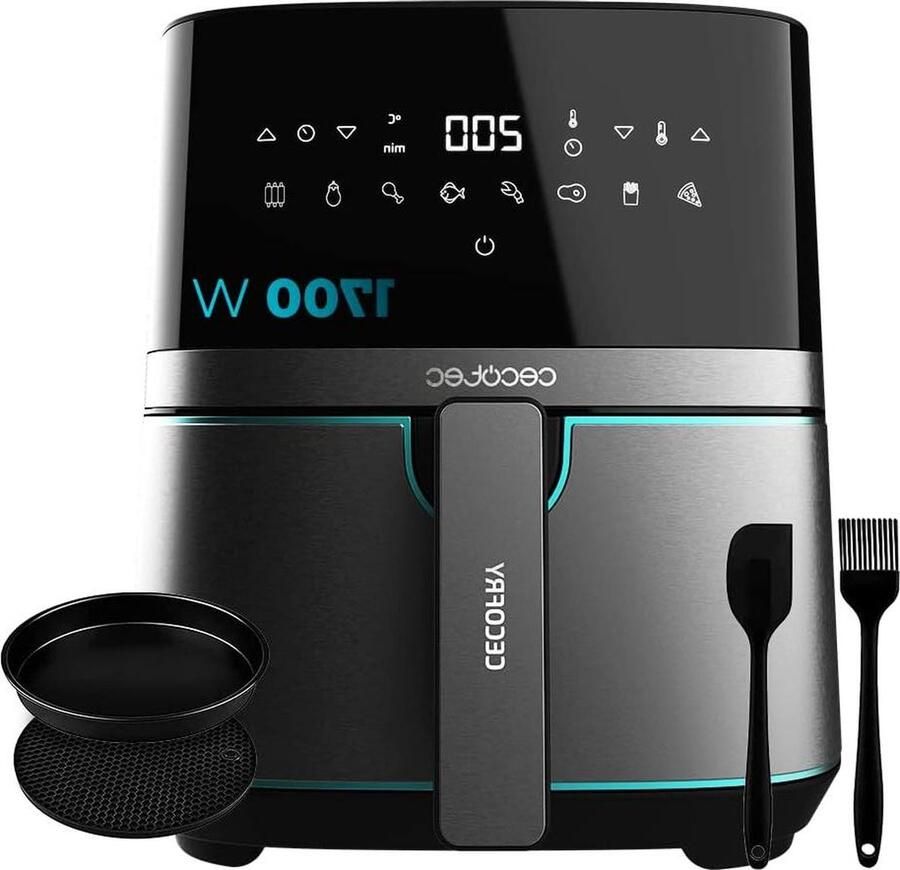 Cecofry Full Inox 5500 Pro Heteluchtfriteuse 55 liter Compact en digitaal Olievrij Thermostaat 8 modi