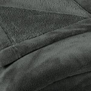 CelinaTex Wollige knuffeldeken 150 x 200 cm grijs deken bank warme woondeken zachte microvezel fleece Oeko-Tex Montreal