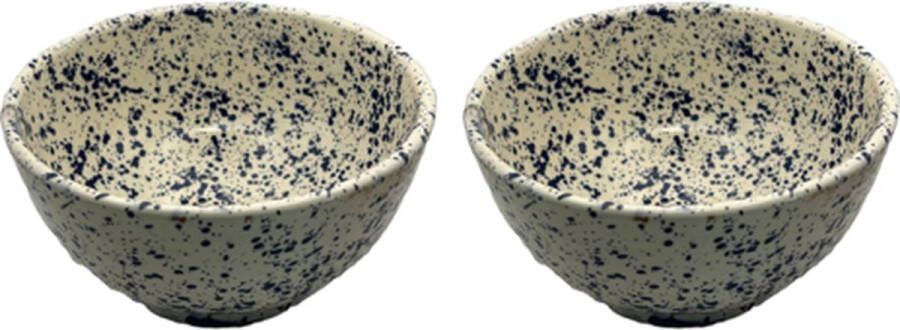 Cemaro Soepkom Keramiek Handgemaakt Blauw Ø14cm H8cm Set van 2
