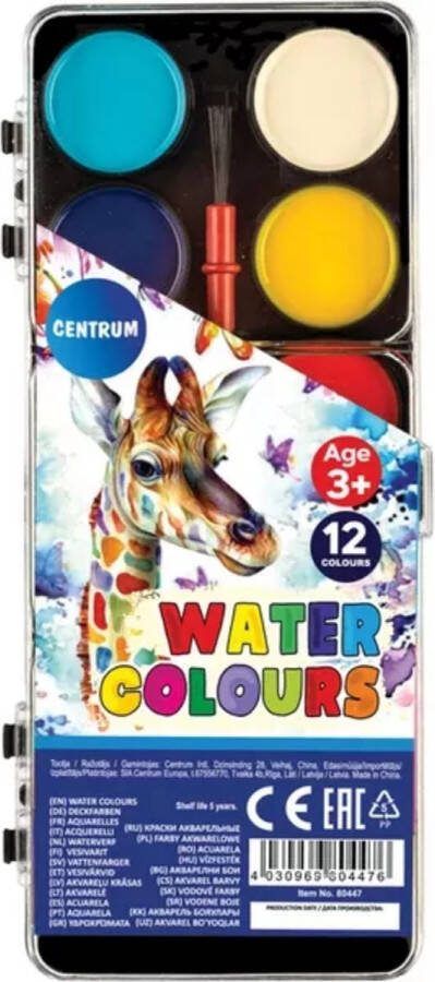 Centrum waterverf 12 kleuren vanaf 3 jaar