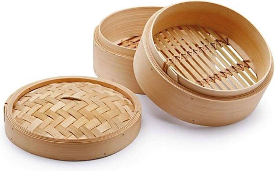 Cestello 2 livelli orientale cottura vapore in bamboo cm145 Koken Stomen Huis & Huis bamboo steamer