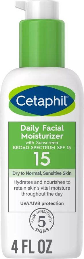 Cetaphil Daily Facial Moisturizer with No Added Fragrance Zonder parfum Zonnebrand SPF 15